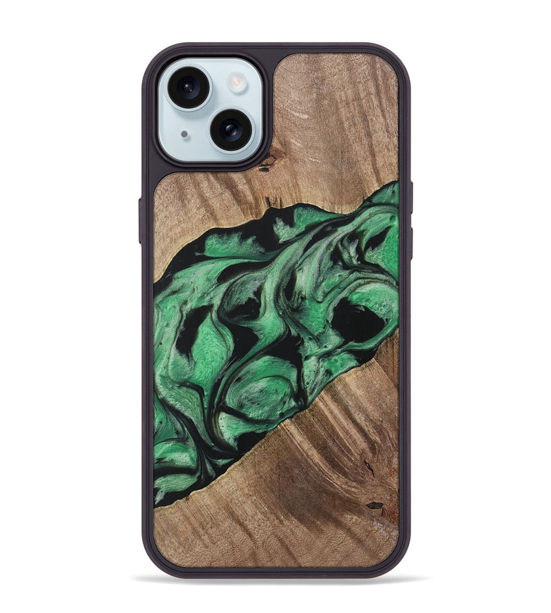 iPhone 15 Plus Wood Phone Case - Linea (Green, 733783)