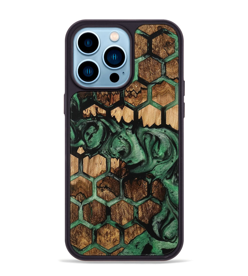 iPhone 14 Pro Max Wood Phone Case - Pansy (Pattern, 733787)