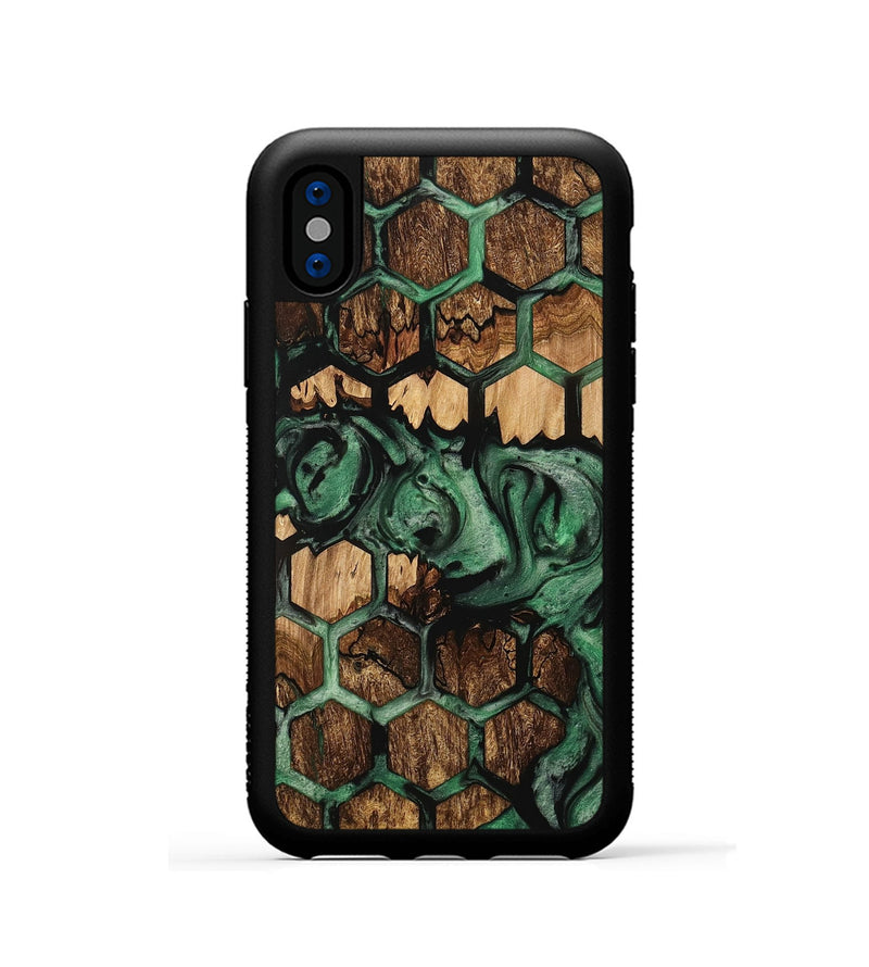 iPhone Xs Wood Phone Case - Pansy (Pattern, 733787)