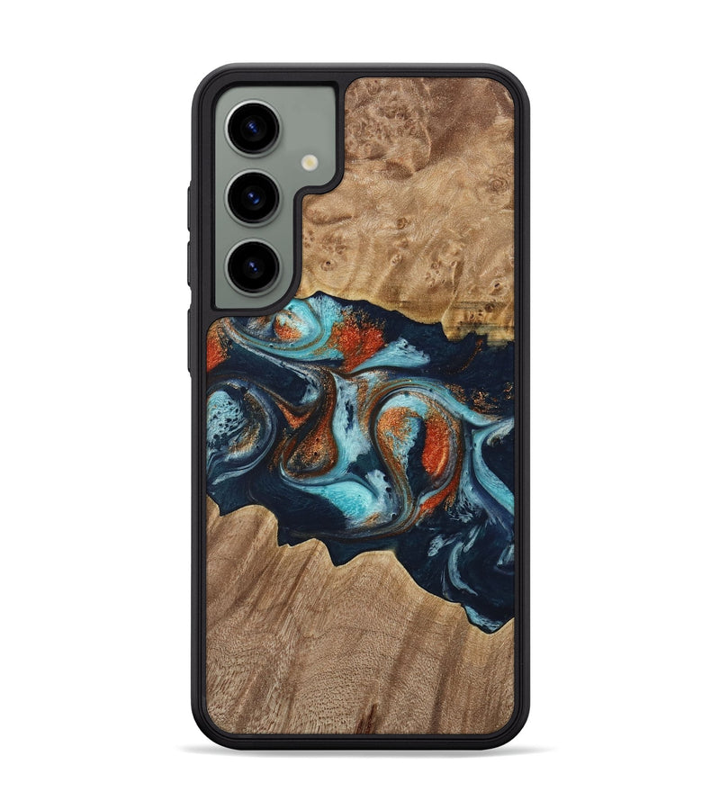 Galaxy S24 Plus Wood Phone Case - Stevena (Teal & Gold, 733792)