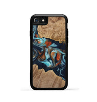 iPhone SE Wood Phone Case - Stevena (Teal & Gold, 733792)