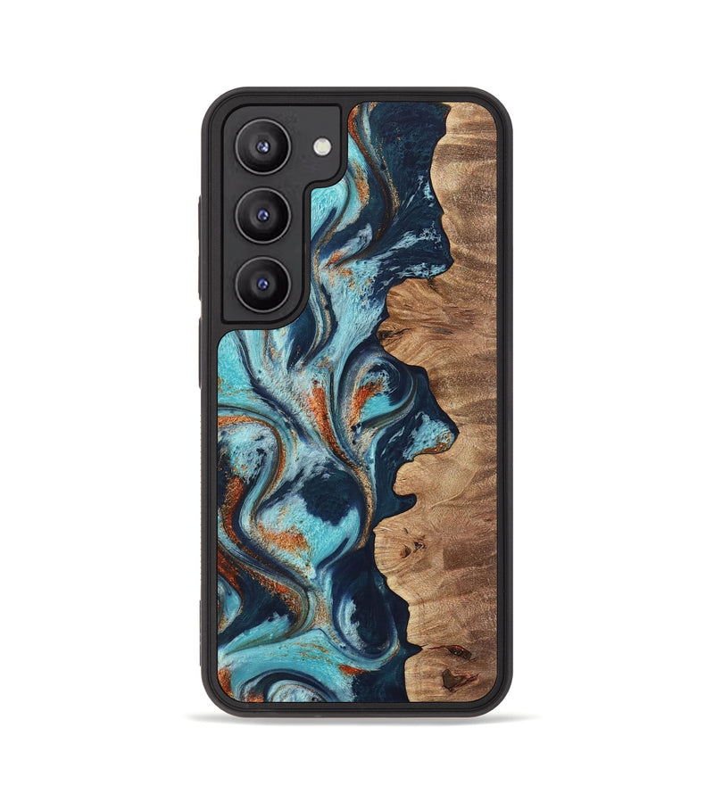 Galaxy S23 Wood Phone Case - Sydelle (Teal & Gold, 733795)