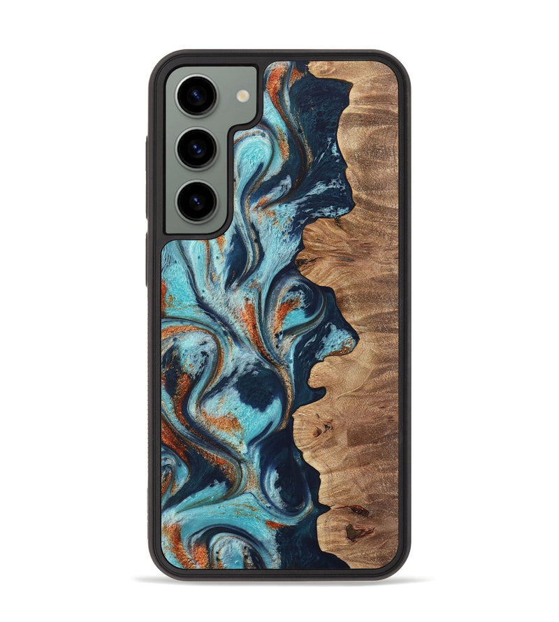 Galaxy S23 Plus Wood Phone Case - Sydelle (Teal & Gold, 733795)