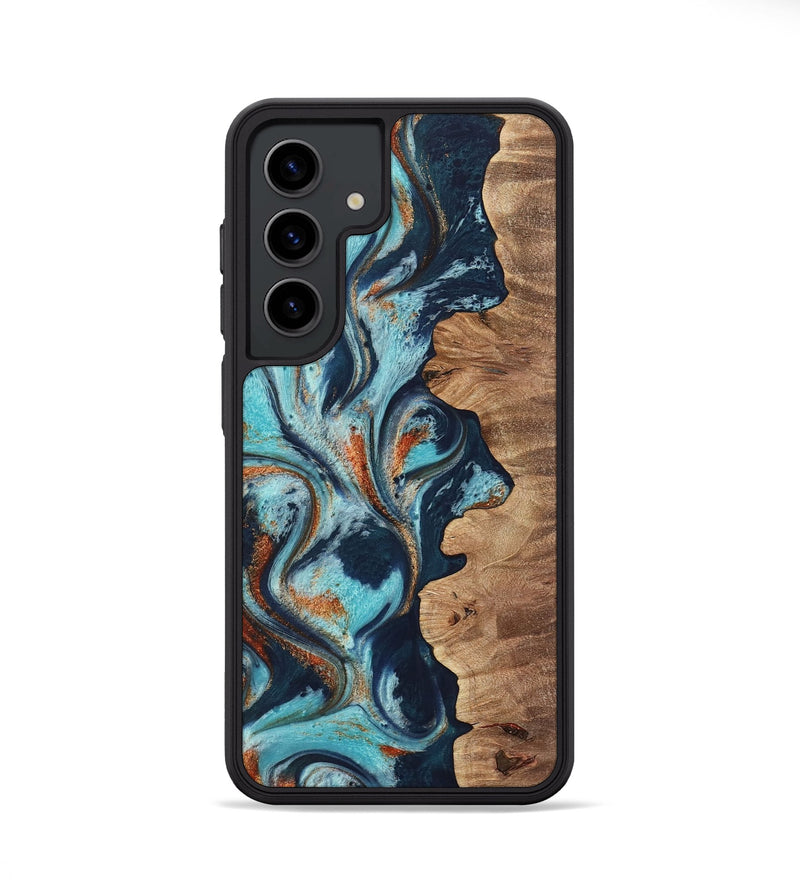 Galaxy S24 Wood Phone Case - Sydelle (Teal & Gold, 733795)