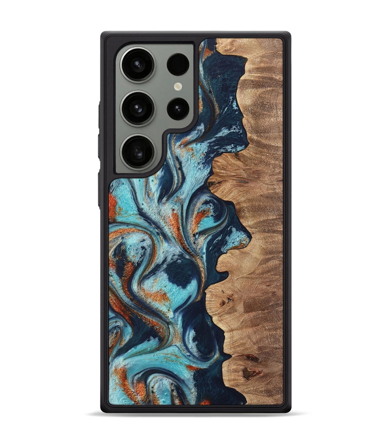 Galaxy S24 Ultra Wood Phone Case - Sydelle (Teal & Gold, 733795)