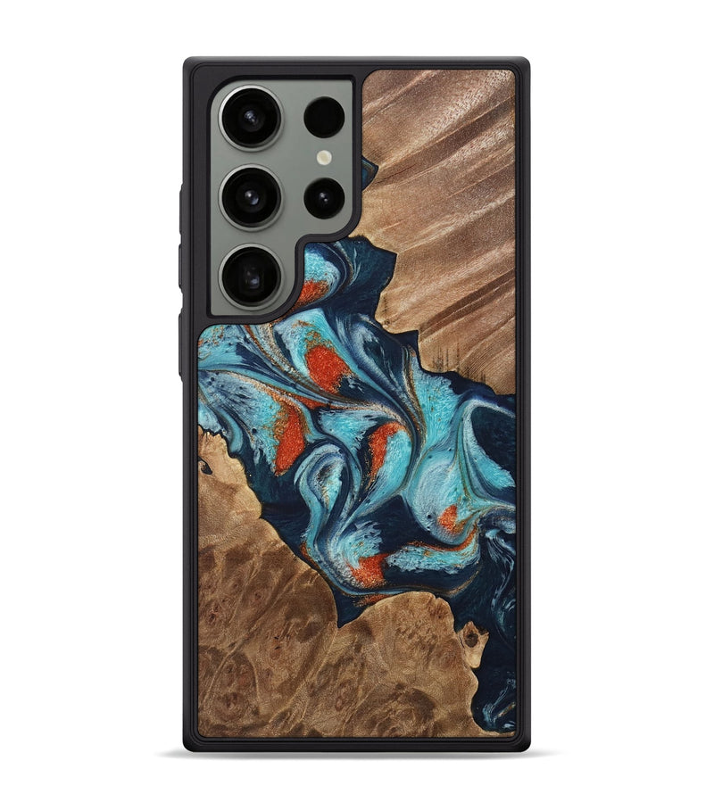 Galaxy S24 Ultra Wood Phone Case - Chet (Teal & Gold, 733796)