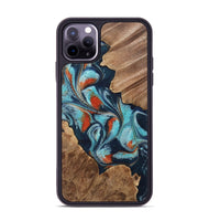 iPhone 11 Pro Max Wood Phone Case - Chet (Teal & Gold, 733796)