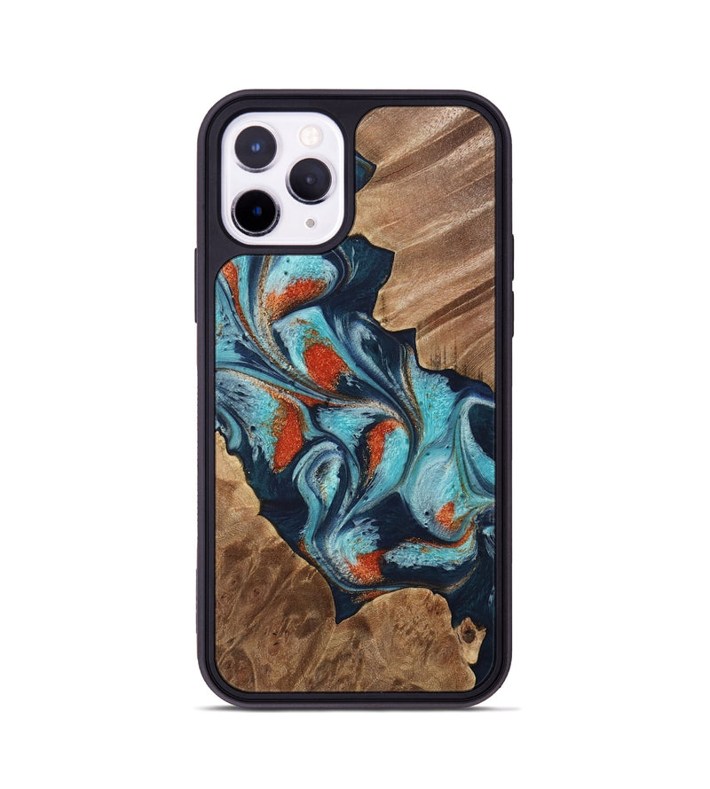 iPhone 11 Pro Wood Phone Case - Chet (Teal & Gold, 733796)