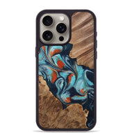 iPhone 15 Pro Max Wood Phone Case - Chet (Teal & Gold, 733796)