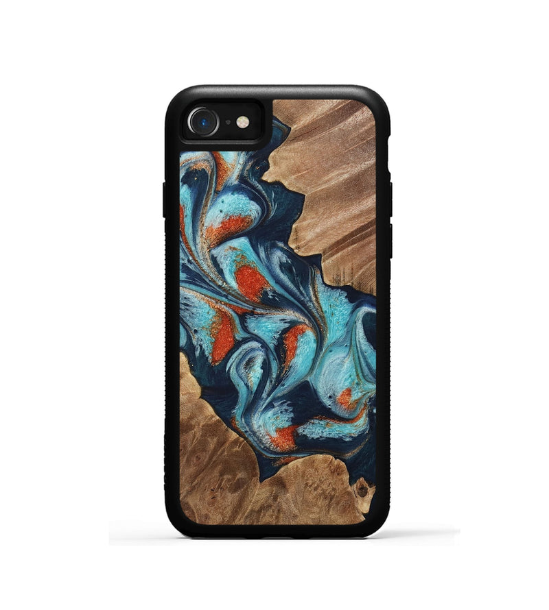 iPhone SE Wood Phone Case - Chet (Teal & Gold, 733796)