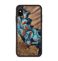 iPhone Xs Max Wood Phone Case - Chet (Teal & Gold, 733796)