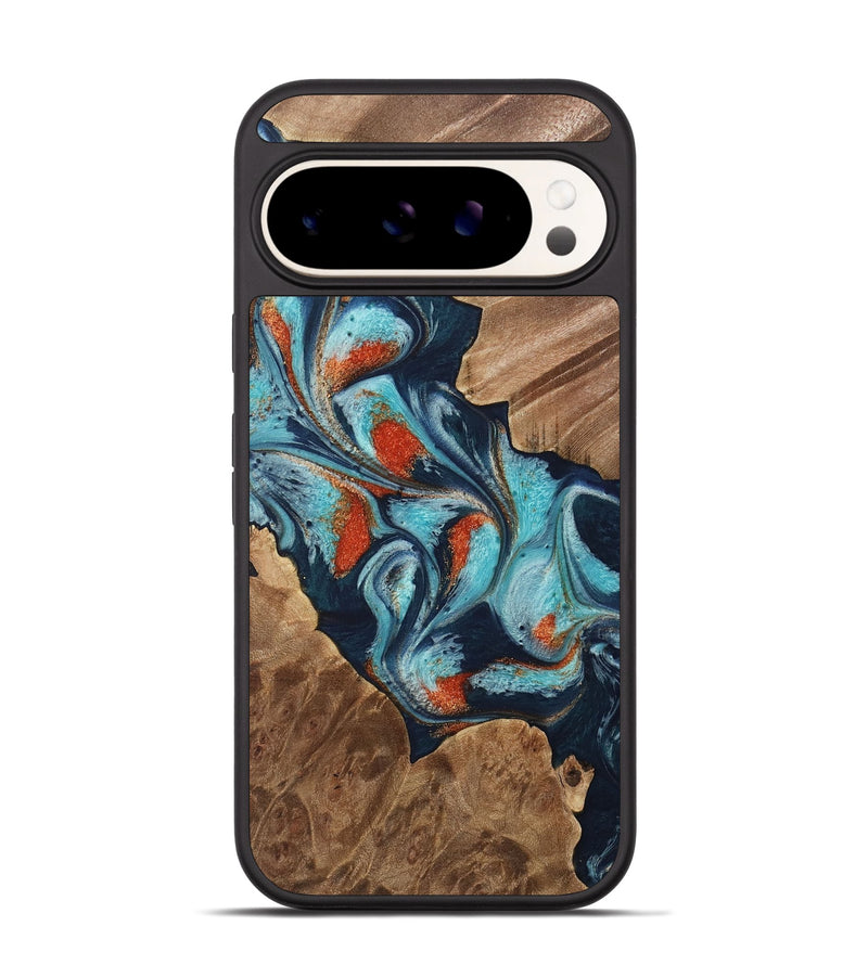 Pixel 9 Wood Phone Case - Chet (Teal & Gold, 733796)