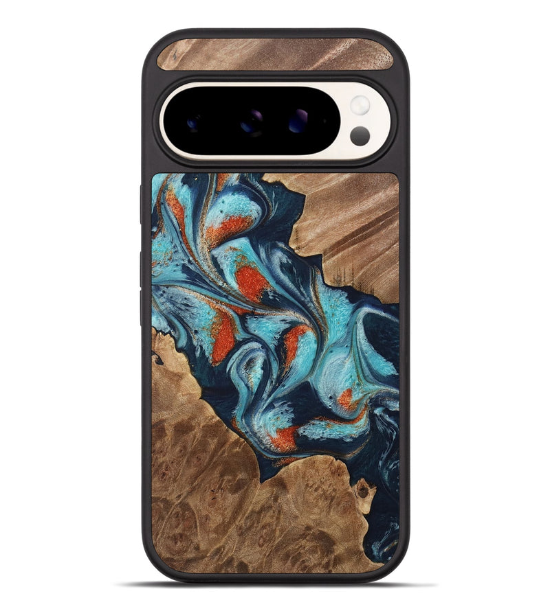 Pixel 9 Pro XL Wood Phone Case - Chet (Teal & Gold, 733796)