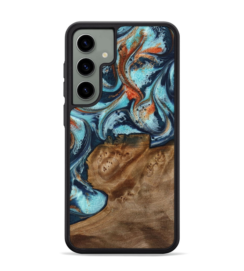 Galaxy S24 Plus Wood Phone Case - Dania (Teal & Gold, 733797)