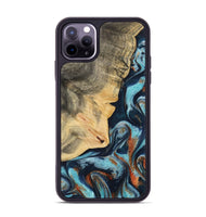 iPhone 11 Pro Max Wood Phone Case - Ellamae (Teal & Gold, 733798)