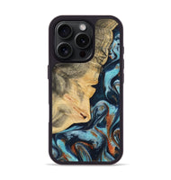 iPhone 16 Pro Wood Phone Case - Ellamae (Teal & Gold, 733798)