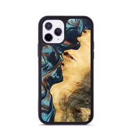 iPhone 11 Pro Wood Phone Case - Sharity (Teal & Gold, 733800)