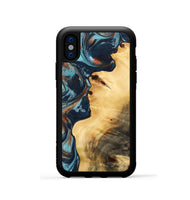 iPhone Xs Wood Phone Case - Sharity (Teal & Gold, 733800)