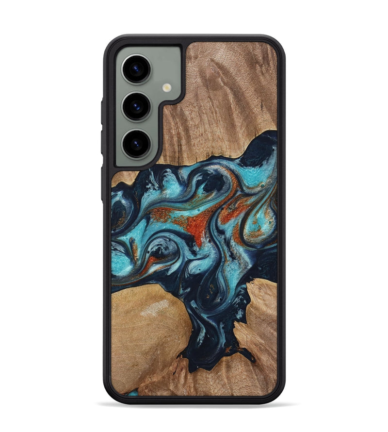 Galaxy S24 Plus Wood Phone Case - Rachael (Teal & Gold, 733804)