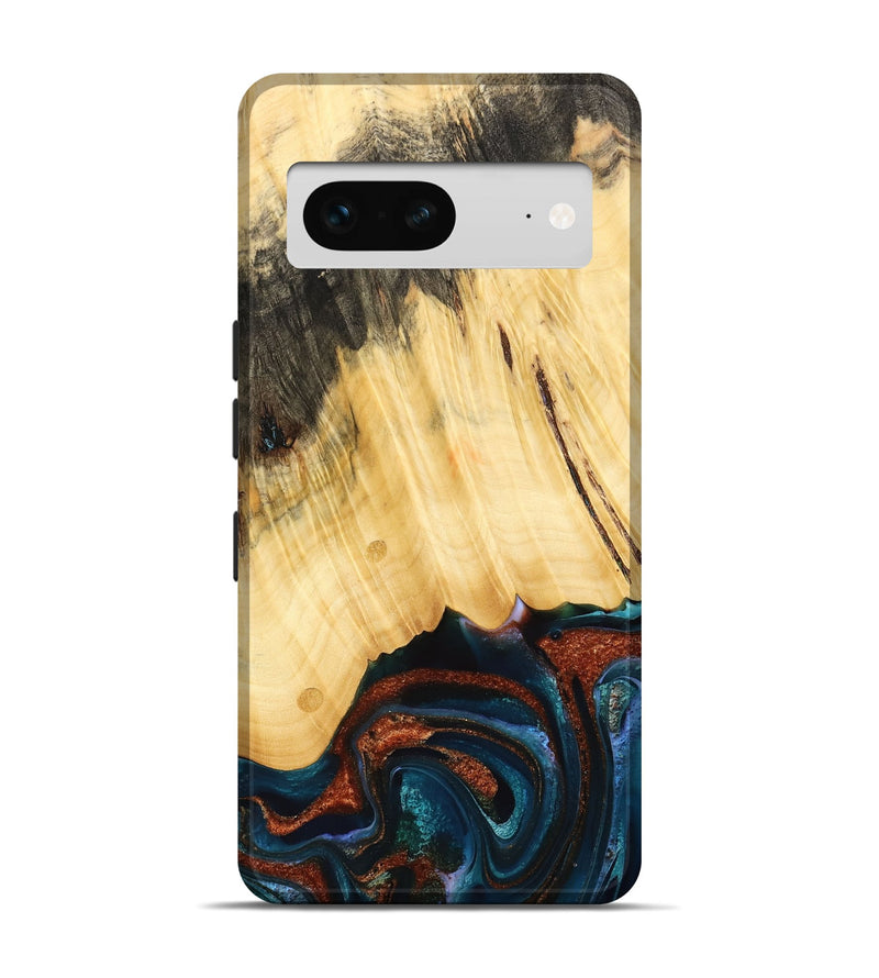 Pixel 7 Wood Live Edge Phone Case - Pratt (Teal & Gold, 733817)