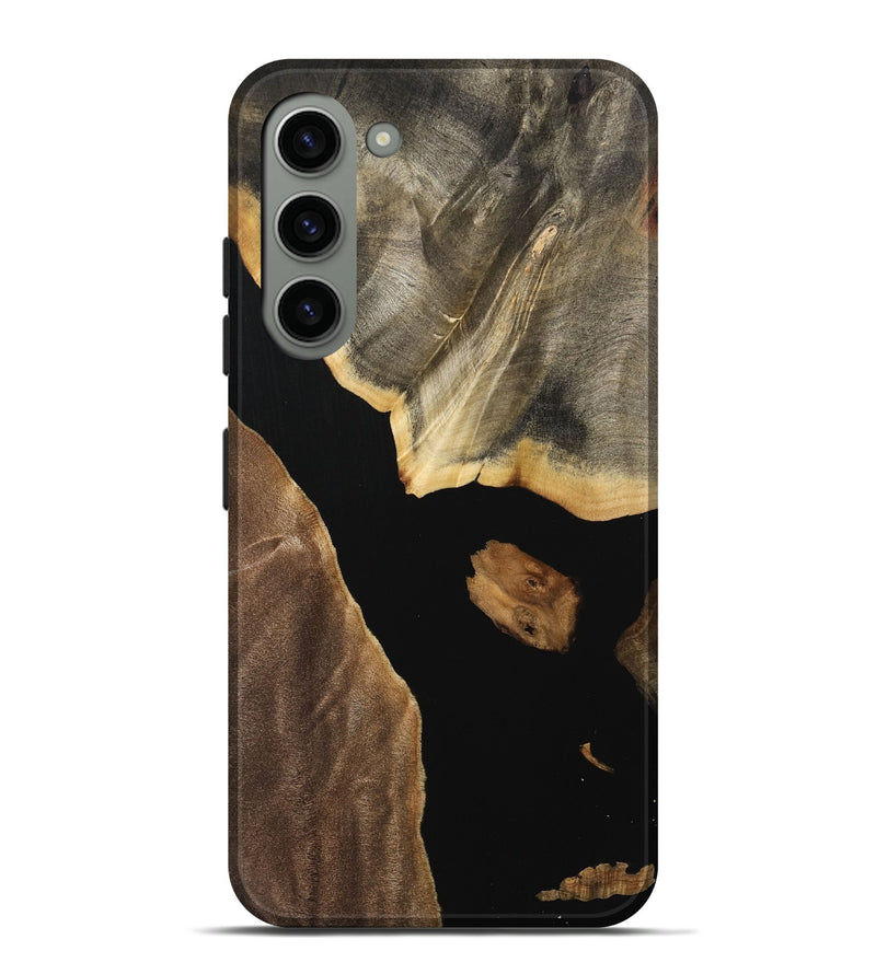 Galaxy S23 Plus Wood Live Edge Phone Case - Kalinda (Pure Black, 733819)