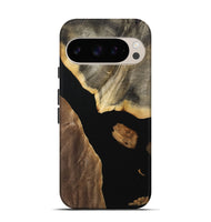 Pixel 9 Wood Live Edge Phone Case - Kalinda (Pure Black, 733819)