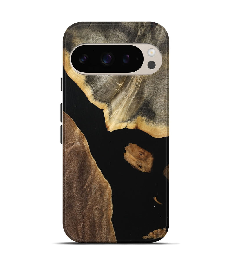 Pixel 9 Wood Live Edge Phone Case - Kalinda (Pure Black, 733819)