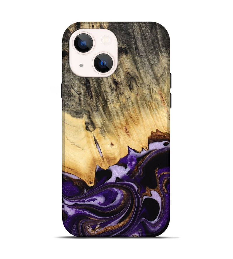 iPhone 14 Wood Live Edge Phone Case - Brita (Purple, 733825)