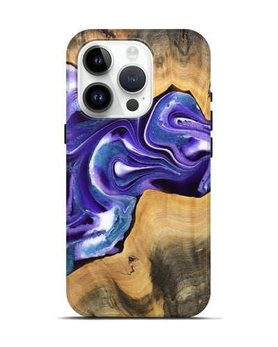 iPhone 15 Pro Wood Live Edge Phone Case - Soyong (Purple, 733826)