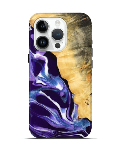 iPhone 15 Pro Wood Live Edge Phone Case - Hirooki (Purple, 733827)