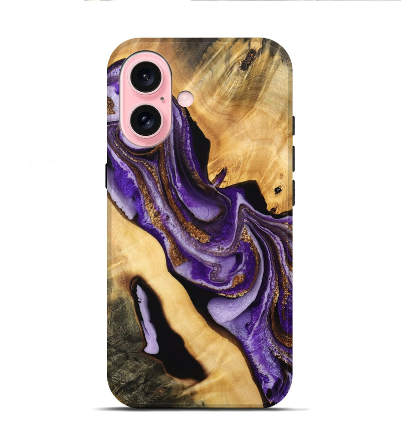 iPhone 16 Wood Live Edge Phone Case - Nolan (Purple, 733828)