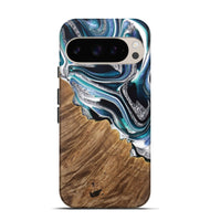 Pixel 9 Wood Live Edge Phone Case - Darrin (Blue, 733829)