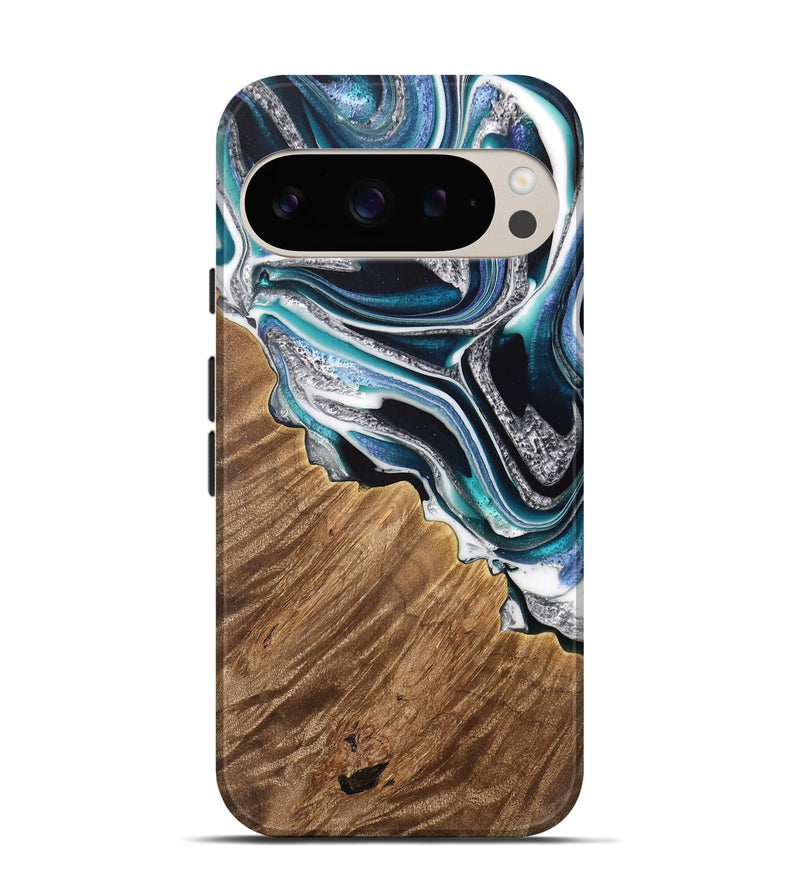 Pixel 9 Wood Live Edge Phone Case - Darrin (Blue, 733829)