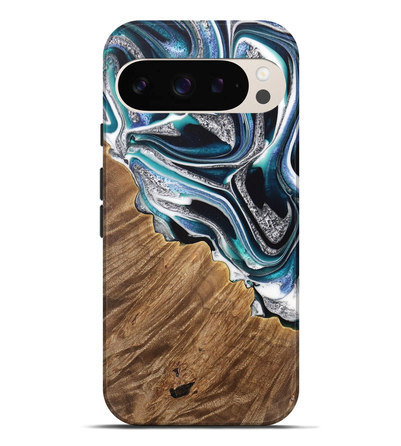 Pixel 9 Pro XL Wood Live Edge Phone Case - Darrin (Blue, 733829)