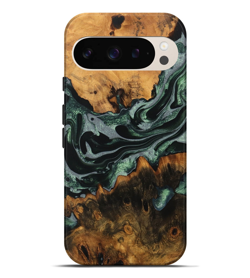 Pixel 9 Pro XL Wood Live Edge Phone Case - Loreta (Green, 733830)