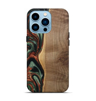 iPhone 14 Pro Wood Live Edge Phone Case - Manouch (Green, 733831)