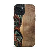 iPhone 15 Wood Live Edge Phone Case - Manouch (Green, 733831)