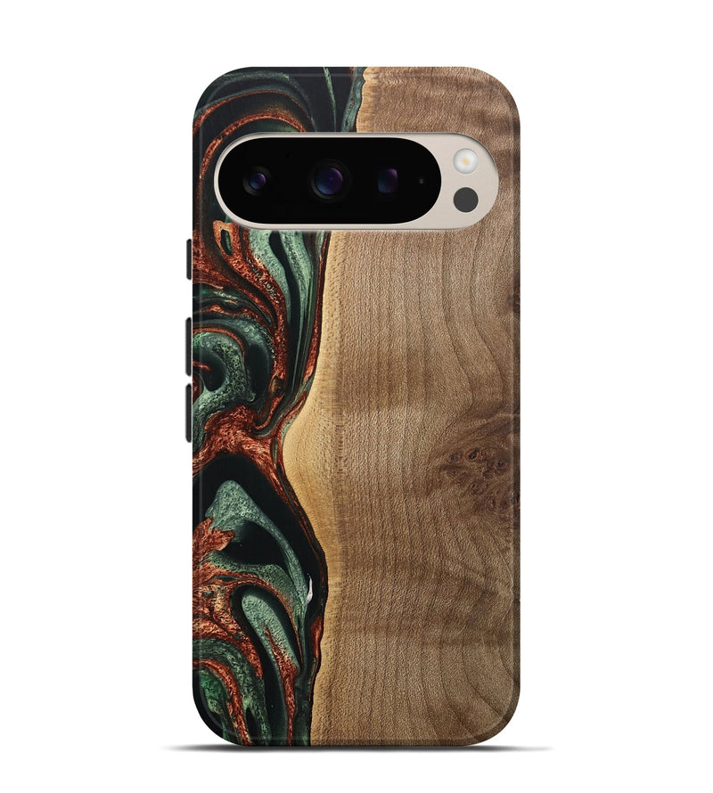 Pixel 9 Wood Live Edge Phone Case - Manouch (Green, 733831)