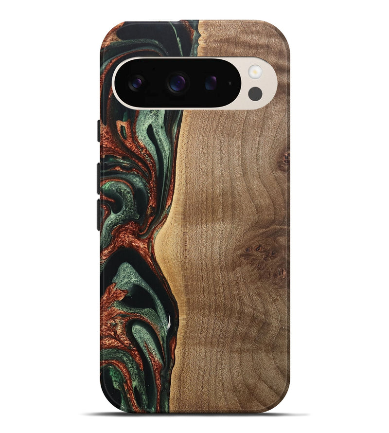 Pixel 9 Pro XL Wood Live Edge Phone Case - Manouch (Green, 733831)