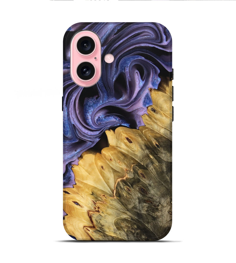 iPhone 16 Wood Live Edge Phone Case - Halina (Purple, 733840)