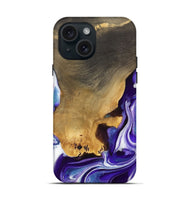 iPhone 15 Wood Live Edge Phone Case - Lukas (Purple, 733841)