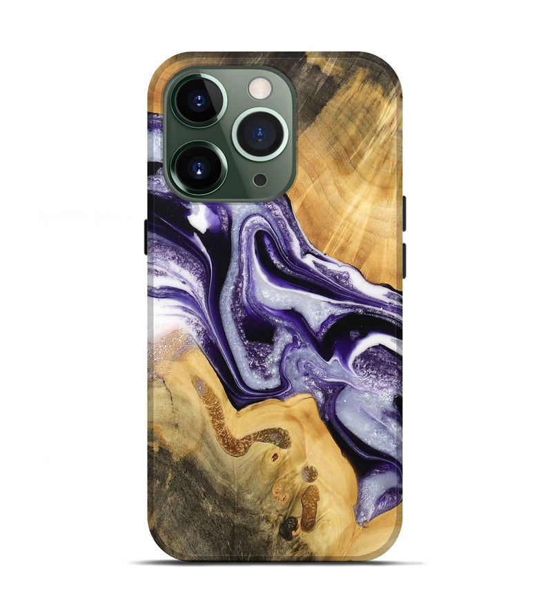 iPhone 13 Pro Wood Live Edge Phone Case - Savanna (Purple, 733881)