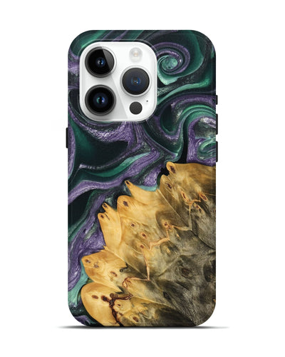 iPhone 15 Pro Wood Live Edge Phone Case - Fady (Purple, 733883)