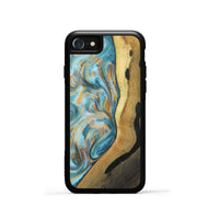 iPhone SE Wood Phone Case - Rivah (Teal & Gold, 733993)