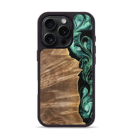 iPhone 16 Pro Wood Phone Case - Mirella (Green, 734028)