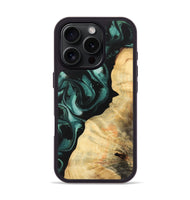 iPhone 16 Pro Wood Phone Case - Zehra (Green, 734032)