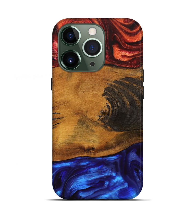 iPhone 13 Pro Wood Live Edge Phone Case - Danika (Fire & Ice, 734347)