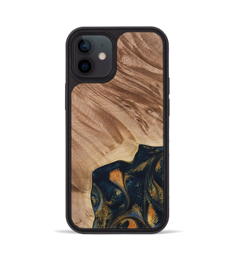 iPhone 12 Wood Phone Case - Remo (Teal & Gold, 734443)