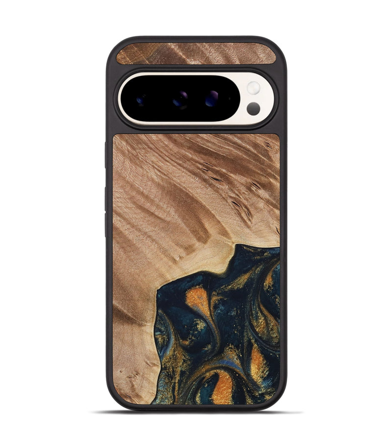 Pixel 9 Wood Phone Case - Remo (Teal & Gold, 734443)