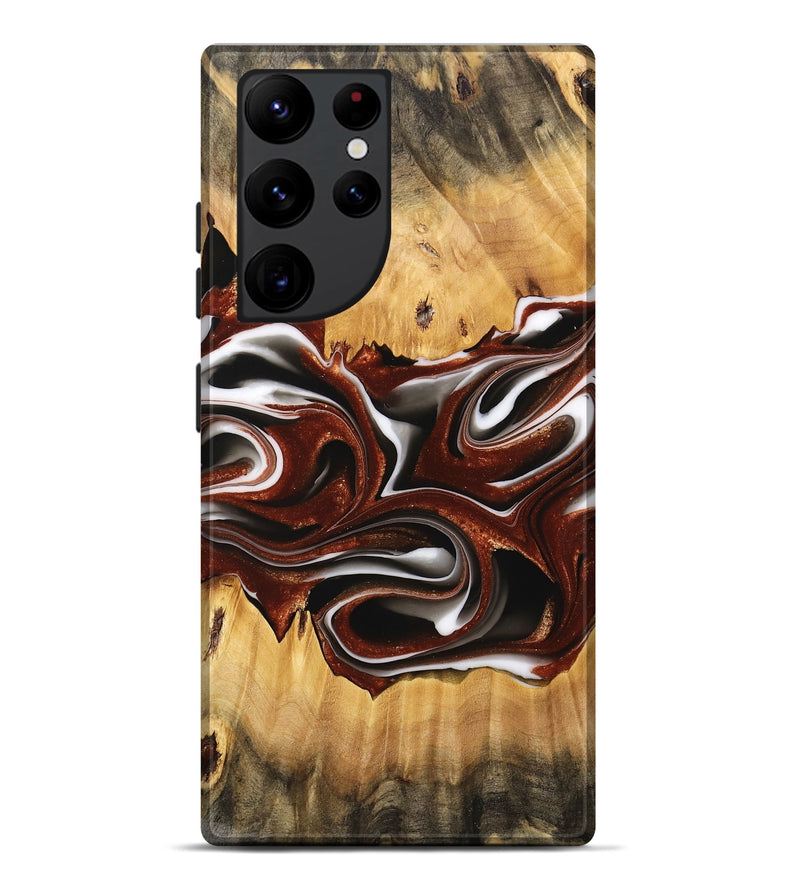 Galaxy S22 Ultra Wood Live Edge Phone Case - Jian (Black & White, 734612)